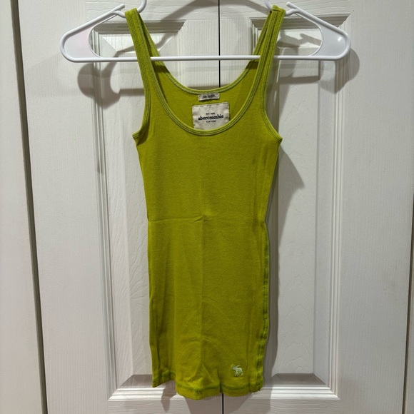ABERCROMBIE KID’S Ribbed Stretchy Tank Top - green, size S - Picture 1 of 3